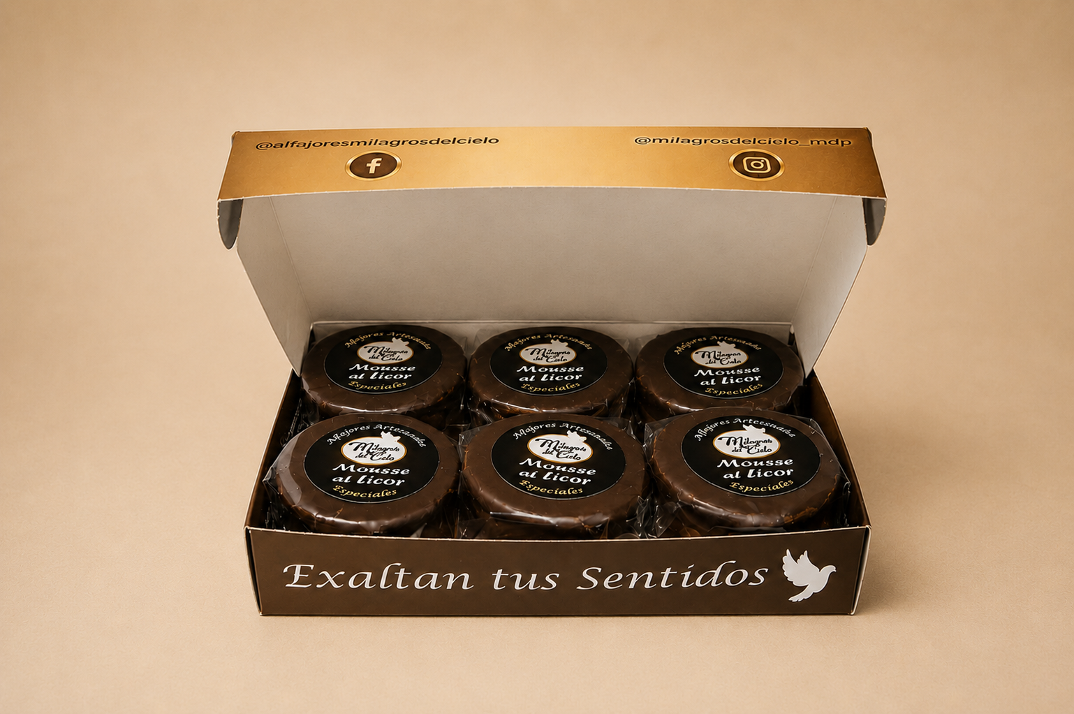 Alfajores de mousse al licor — x 6 unidades