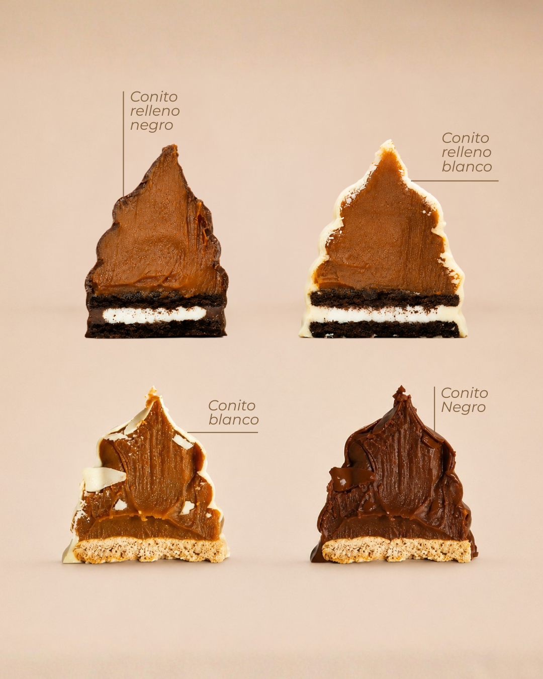 Conitos mixtos con dulce de leche — x 6 unidades