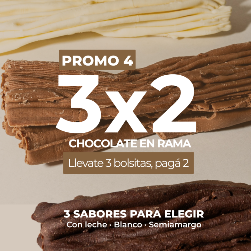 PROMO 4 | Chocolate en Rama — 3 bolsas por el precio de 2