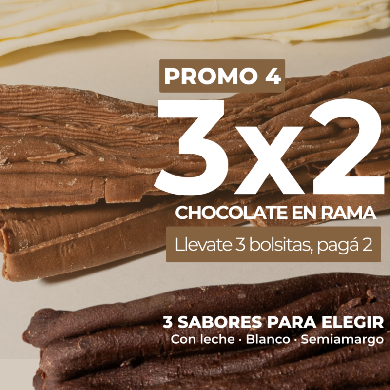 PROMO 4 | Chocolate en Rama — 3 bolsas por el precio de 2