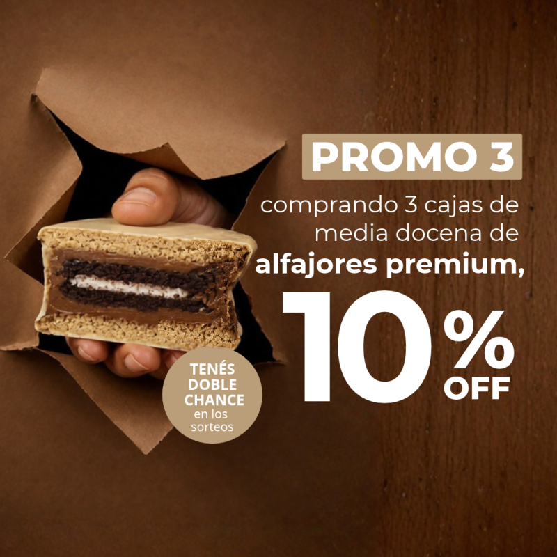 PROMO 3 | Alfajores — 10% OFF llevando 3 cajas